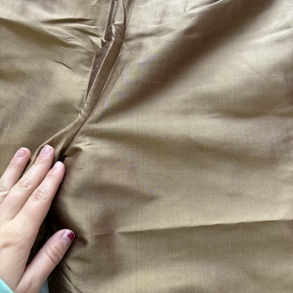 Vintage Sunny Leigh 100% Silk Cropped Pants Womens Size 10 Brown Pockets Y2K - Picture 12 of 12